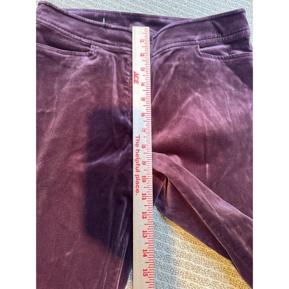 Eileen Fisher Womens Dark Plum Velvet Wide Leg Pants XS Burgundy Trousers - Picture 6 of 8